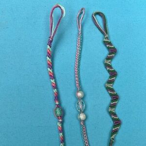 Pack of three handmade friendship bracelets